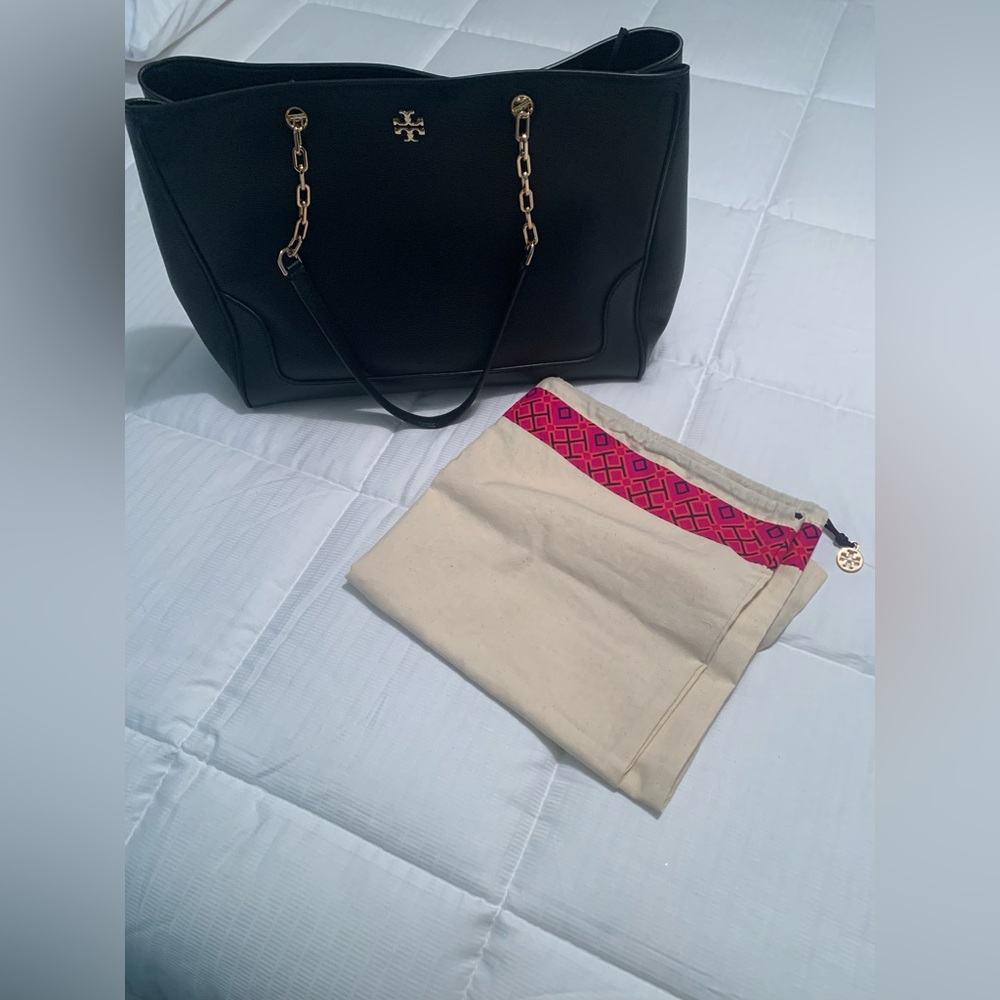 TORY BURCH | Marsden Pebbled Black Leather Tote, Large, NWOT